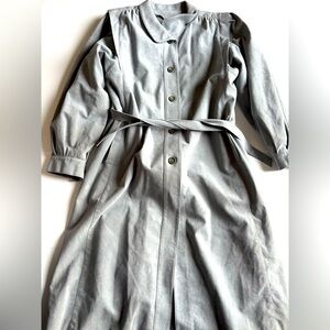 Vintage Gray Ultra Suede Trench Coat Size 16